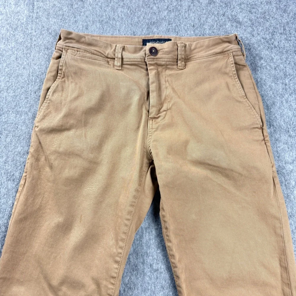 American Eagle Ne(x)t Level Flex Pants 28x32 Men's Slim‎ Straight Khaki Stretch